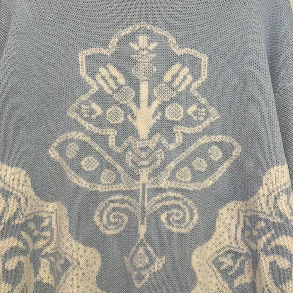 Vintage Floral Chunky Knit Sweater